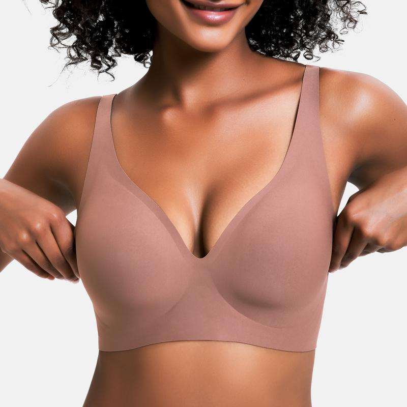 Vivid Bloom V-Neck Wireless Bra - Comfort & Lift for Women (VB)