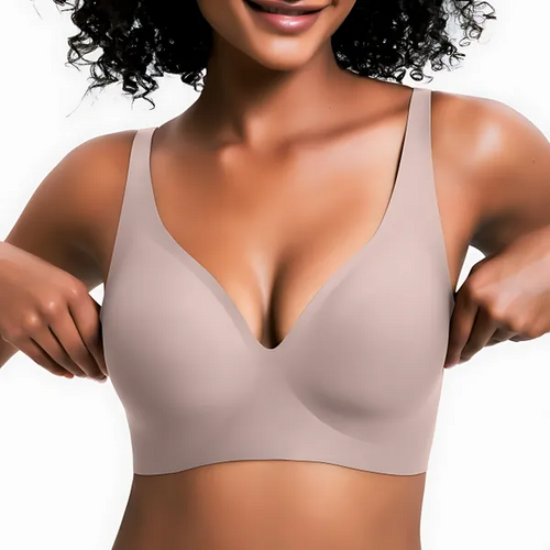 Vivid Bloom V-Neck Wireless Bra - Comfort & Lift for Women (VB)